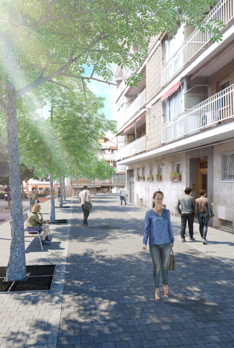 Las obras para consolidar la peatonalización de la calle Tenerife en Tetuán están por concluir