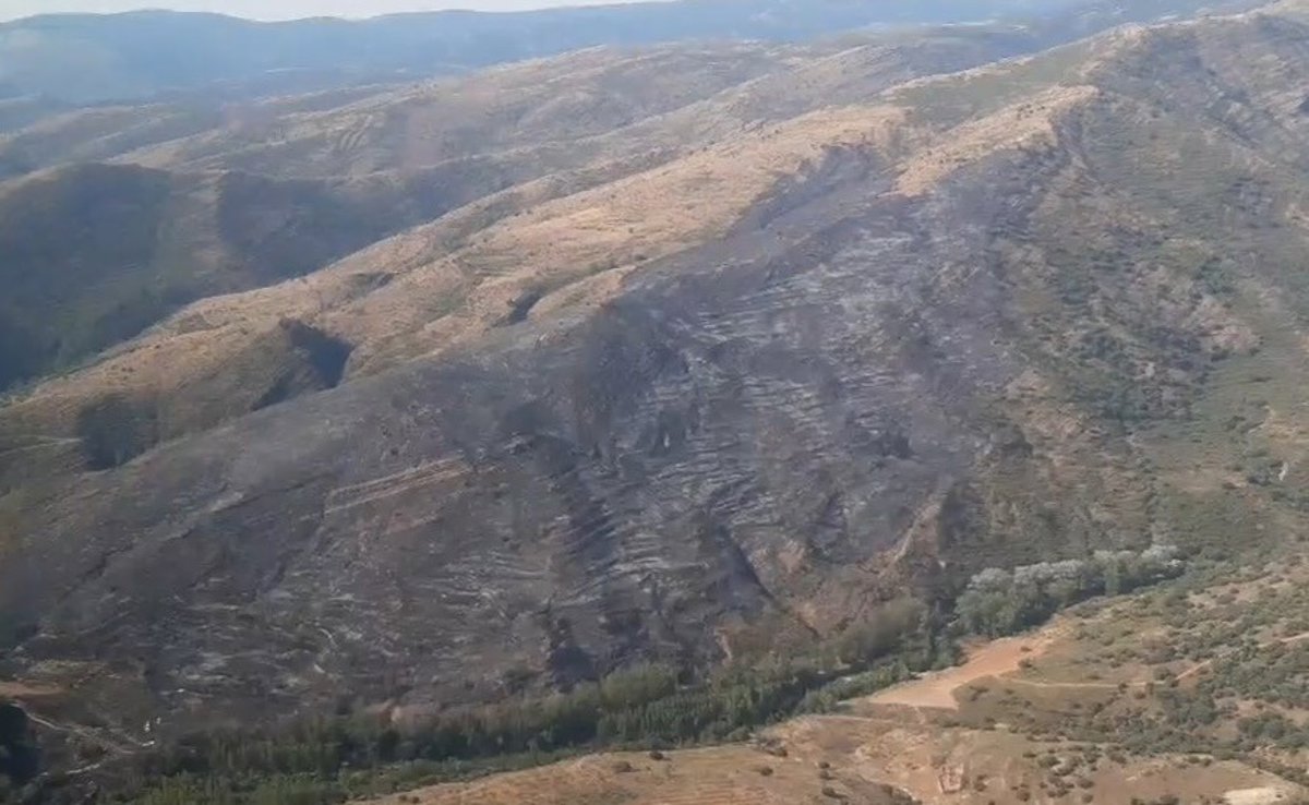 Manzanos asegura que la aldea de Valdeperillo "no se ha visto gravemente amenazada" por el incendio
