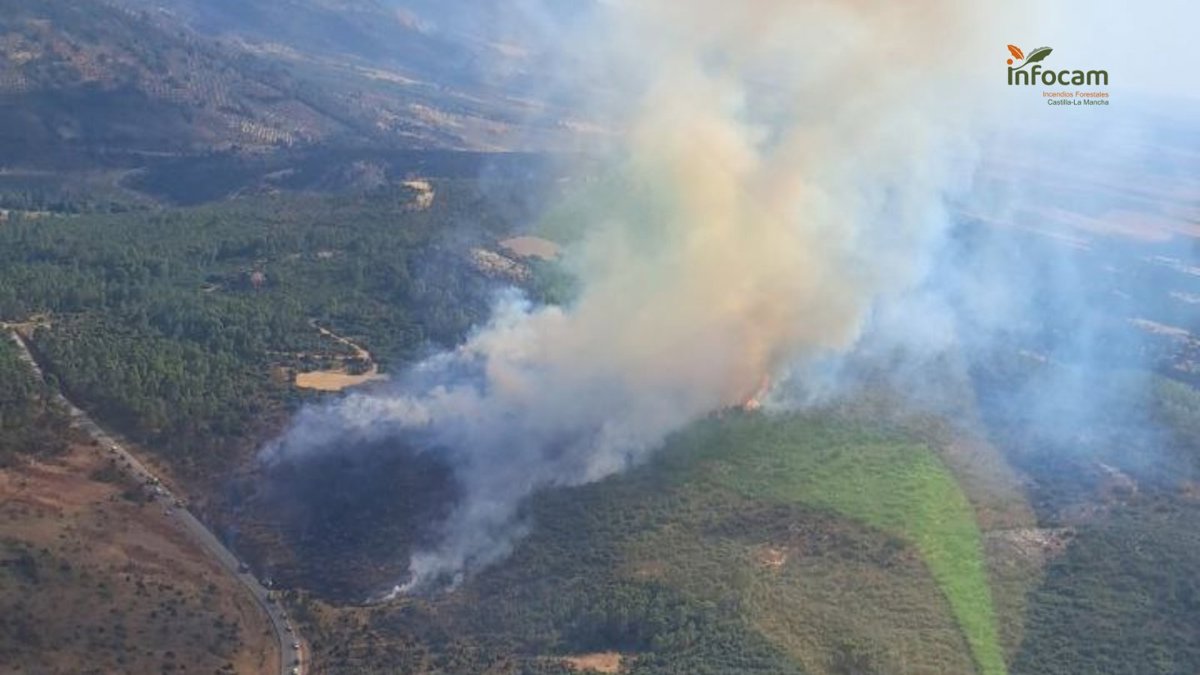 Incendio en Salobre: controlado el fuego que se declaró este lunes en la zona afectada.