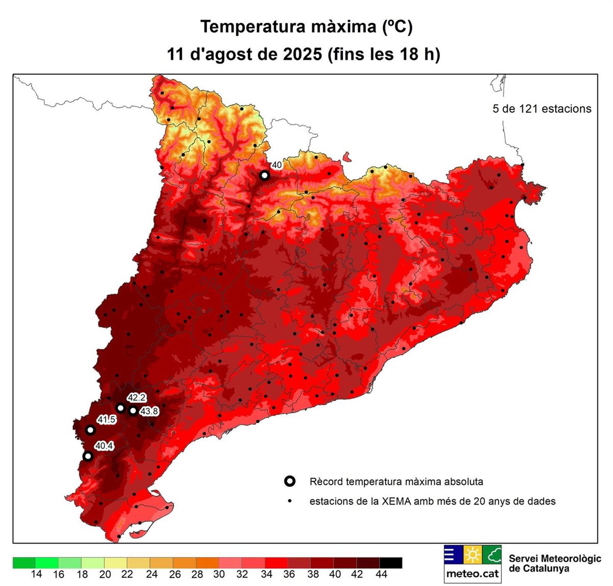 Cataluña alcanza este lunes su día más caluroso del verano con 43,8ºC en Vinebre, Tarragona