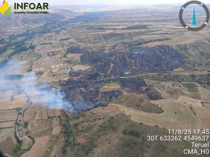 En Aragón se han quemado 310 hectáreas de bosque en 2025, frente a las 1.500 del año anterior