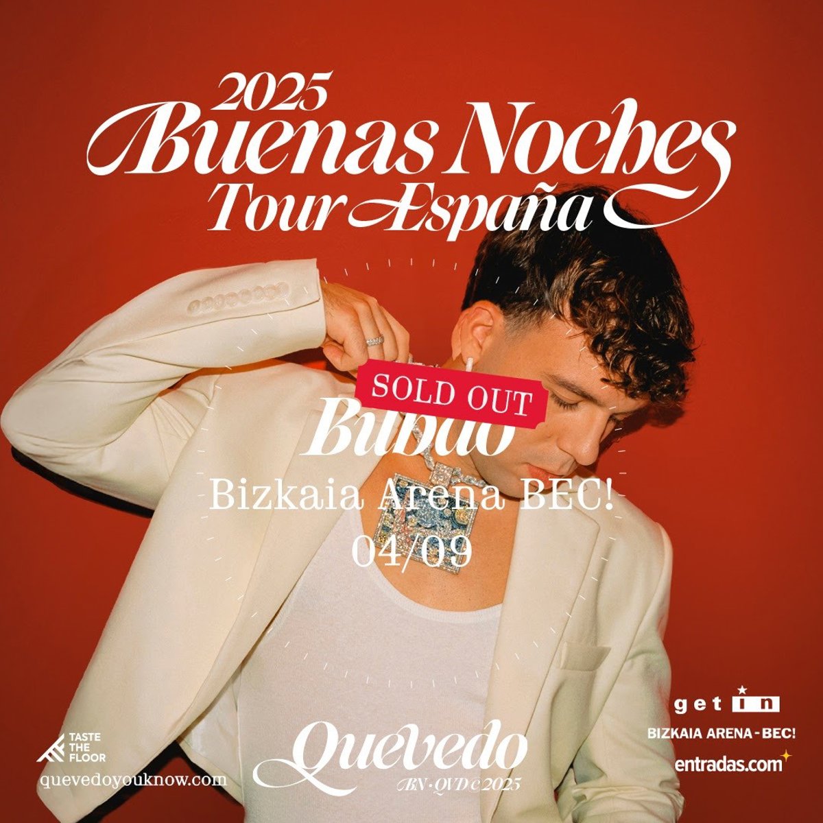 Quevedo se presentará el 4 de septiembre en Bilbao como parte de su gira Buenas Noches Tour España