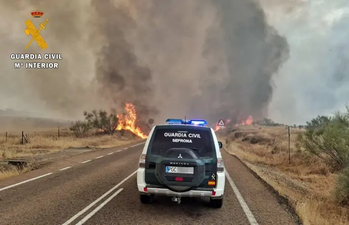 Detenido por iniciar un incendio en Burguillos del Cerro que destruyó 1.100 hectáreas de bosque