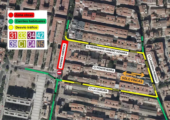 La mejora de un colector en la Avenida América cambia el trayecto de 8 líneas de autobús