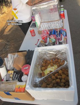 Alimentos y bebidas intervenidos a un hombre que los vend&iacute;a en el mirador de Chipeque, en Santa &Uacute;rsula
