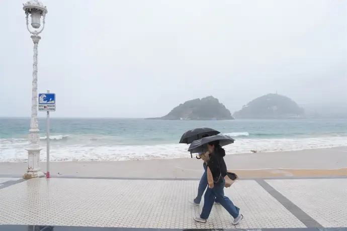 Este lunes por la tarde se activa el aviso amarillo por lluvias intensas en el norte de Euskadi