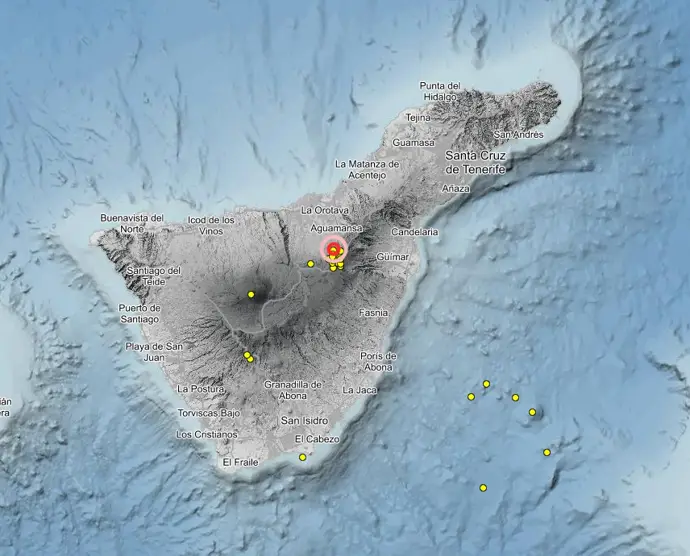 Detectan un enjambre de hasta 20 terremotos en la dorsal noreste de Tenerife