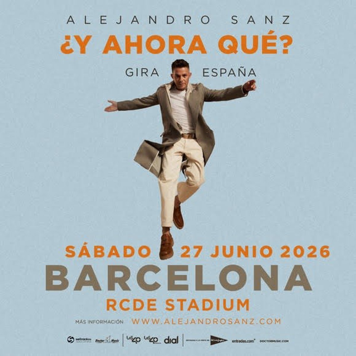 Alejandro Sanz ofrecerá un concierto en el RCDE Stadium de Cornellà en junio de 2026
