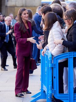 La Reina Letizia a su llegada al Palacio de Navarra, sede del Gobierno foral, a 26 de septiembre de 2025, en Pamplona, Navarra (Espa&ntilde;a)