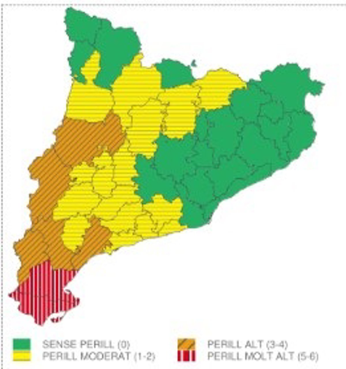 Montsià y Baix Ebre (Tarragona) presentan un riesgo muy alto por lluvias este domingo