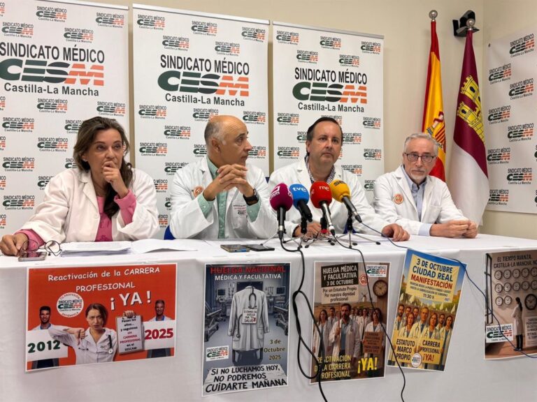 Más de 4.000 médicos de Castilla-La Mancha irán a huelga el 3 de octubre por condiciones dignas