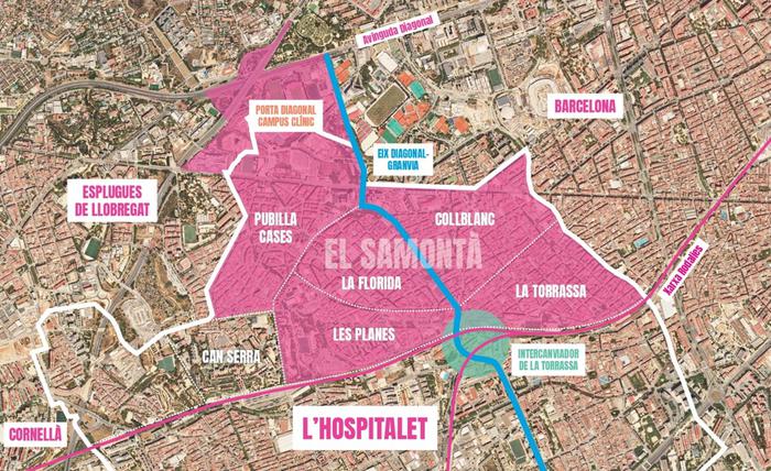 El plan del Samontà transformará cinco barrios históricos de Hospitalet.
