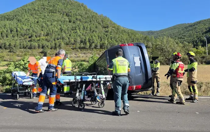 Accidente en la A-176 en Hecho (Huesca) deja una persona grave y dos heridas leves