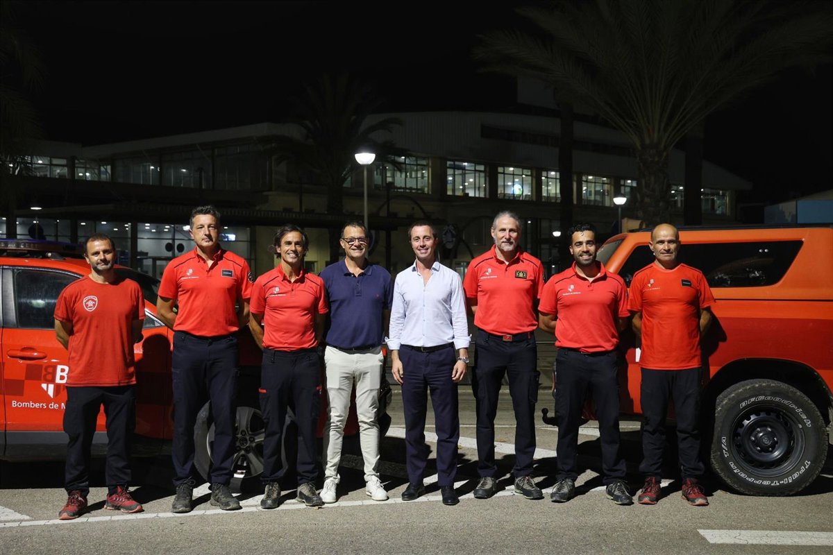 Galmés agradece al equipo de Bomberos de Mallorca por su ayuda en Ibiza tras las fuertes lluvias