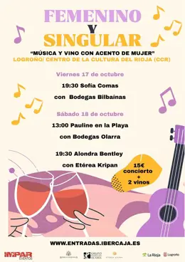 Llega la segunda edición del ciclo 'Femenino y singular' en el CCR de Logroño.