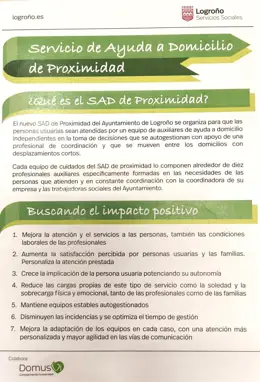 Logroño lanza un servicio de ayuda a domicilio personalizado con equipos estables y cercanos