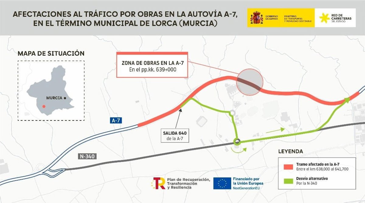 Transportes coloca pantallas acústicas para mitigar el ruido en Lorca, Cartagena y Murcia