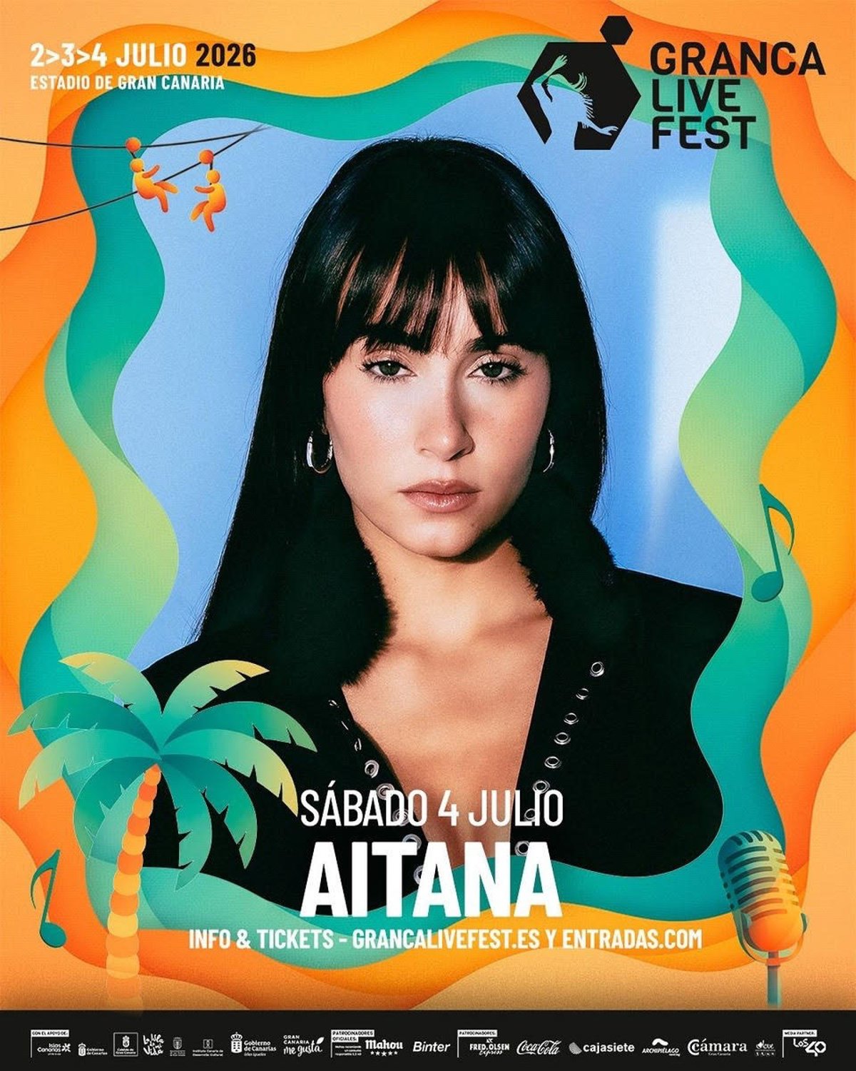 Aitana se une a Alejandro Sanz y Dani Martín en el Granca Live Fest 2026, ¡no te lo pierdas!