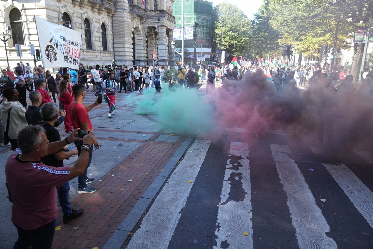 La Ertzaintza identificó a 36 personas en las movilizaciones por Gaza, que se desarrollaron con