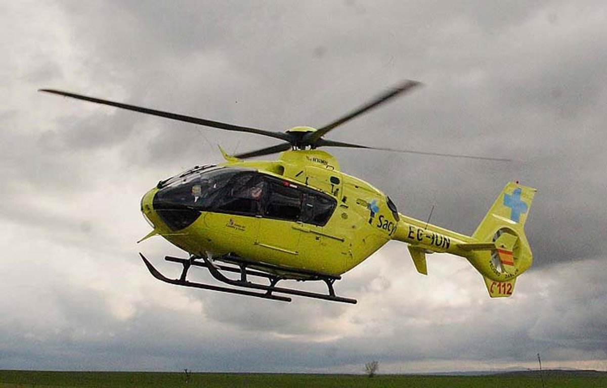 Ciclista herido tras caída en Ledigos (Palencia) es evacuado en helicóptero al hospital