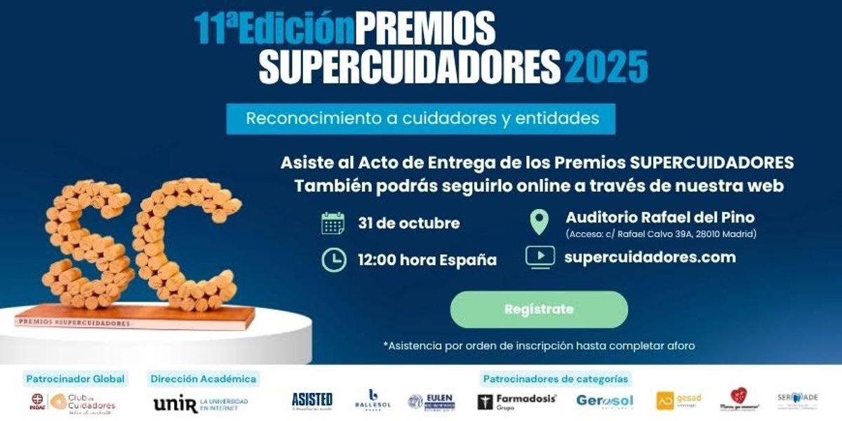 Supercuidadores da a conocer a los finalistas de la 11ª edición de sus premios en español