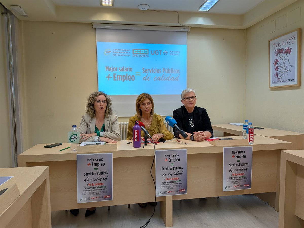 Sindicatos se manifestarán este jueves en C-LM para defender a empleados públicos del Gobierno
