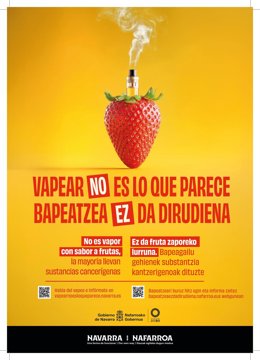 El Departamento de Salud del Gobierno de Navarra lanza una campa&ntilde;a para sensibilizar sobre los riesgos del vapeo y prevenir el consumo de cigarrillos electr&oacute;nicos.