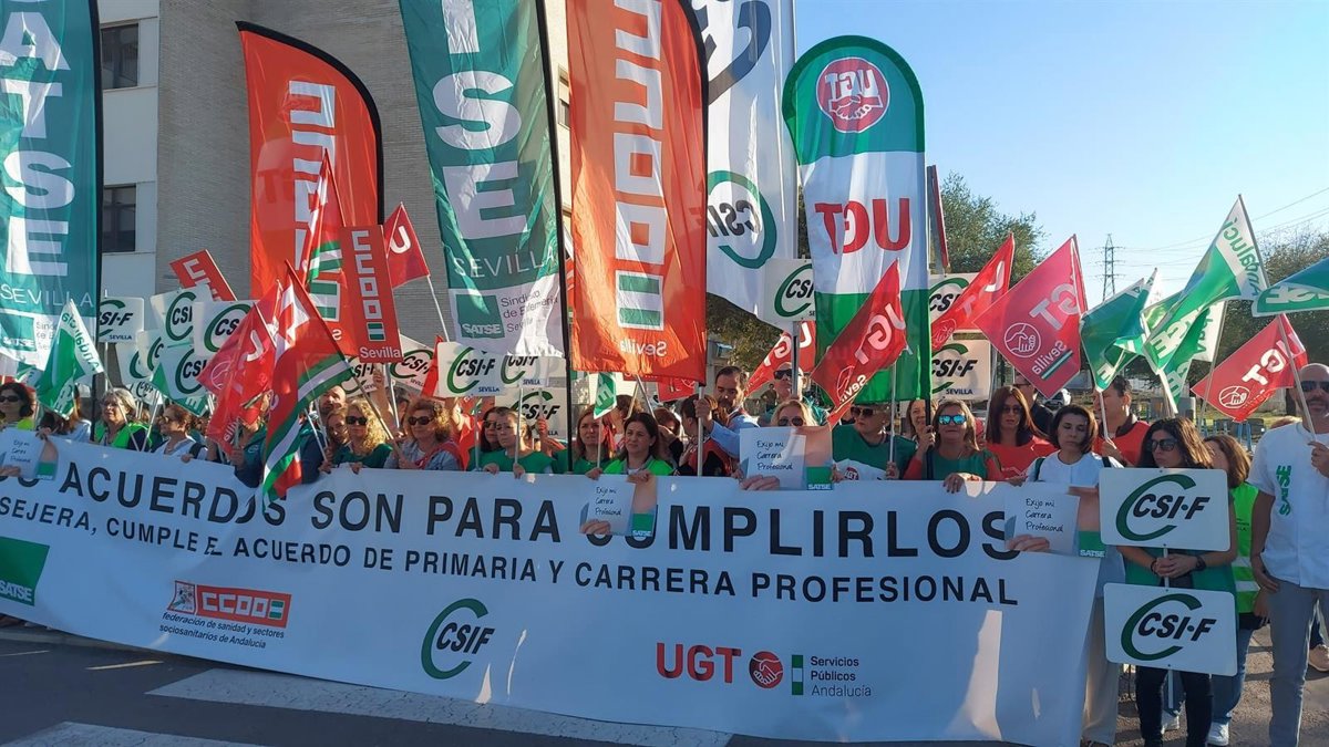 Sindicatos y Mareas Blancas protestan este domingo por el "fracaso" de la Junta en sanidad