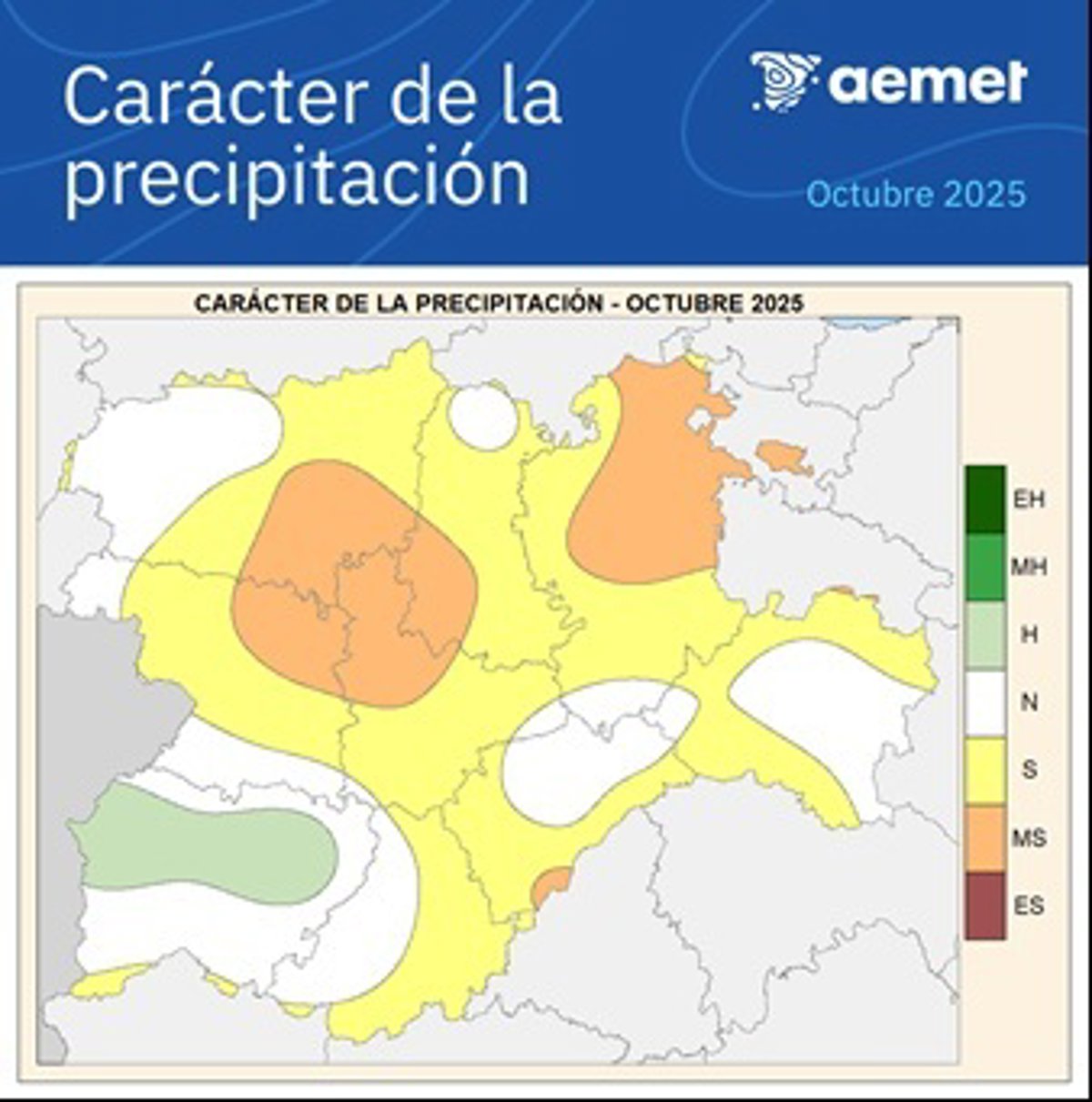 Octubre se presenta como "muy cálido" con una anomalía de +2,1º y "muy seco" con un déficit del