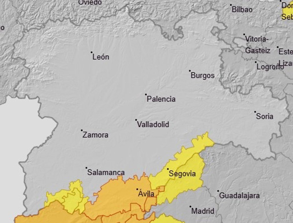 La Aemet advierte sobre importantes lluvias en zonas altas de Ávila entre este viernes y el sábado