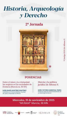 Cartel de la II Jornadas de Historia, Arqueolog&iacute;a y Derecho en el Mubam