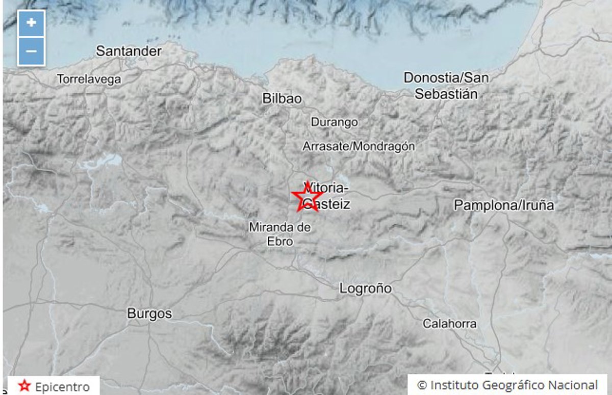 Se ha registrado un sismo de magnitud 4 en Iruña de Oka, en la provincia de Álava