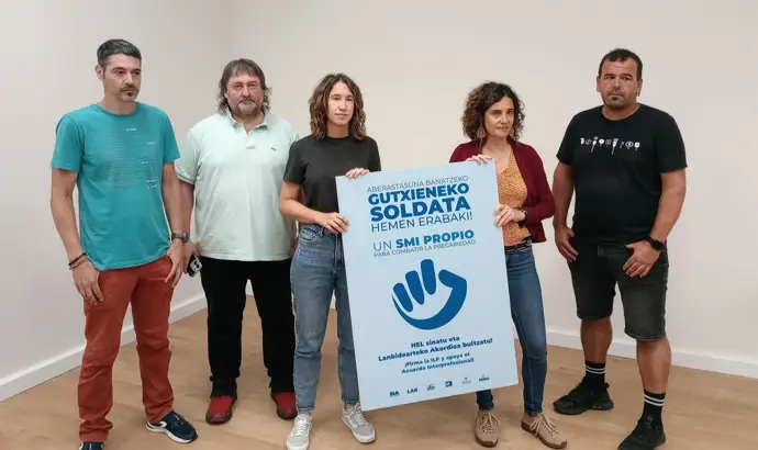 ELA, LAB, Steilas, ESK, Hiru y Etxalde convocan huelga general el 17 de marzo por un SMI propio