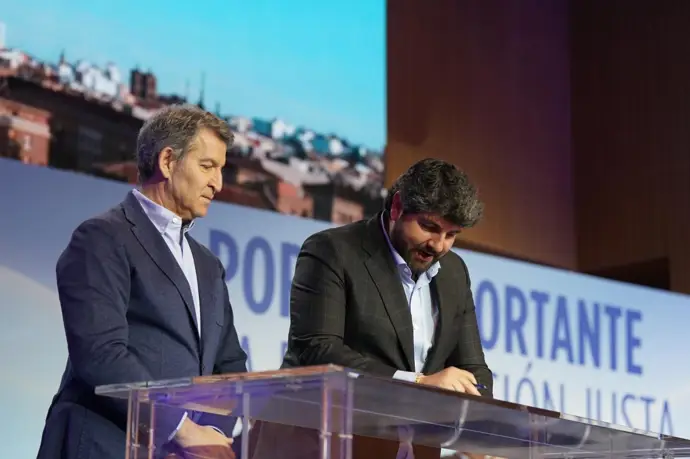 López Miras, tras la firma de la Declaración de Zaragoza: "ni el modelo actual ni el de Junqueras