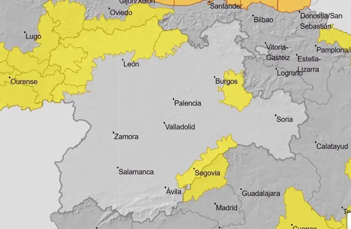La Aemet levanta el aviso amarillo por nieve y frío este sábado en cuatro provincias de Castilla