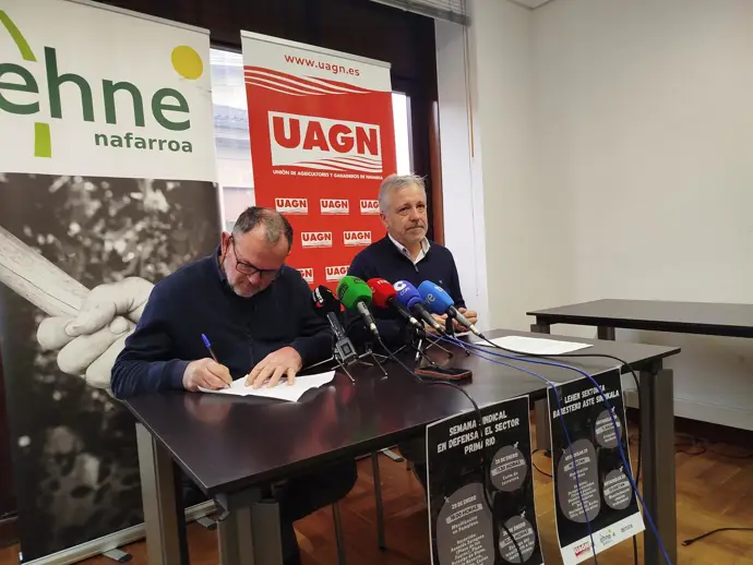 UAGN y EHNE organizan una protesta en Pamplona y un corte de carretera en Castejón contra Mercosur
