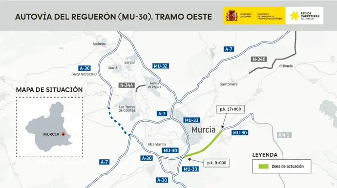 Transportes destina 3,6 millones al proyecto final de la autovía de circunvalación de Murcia