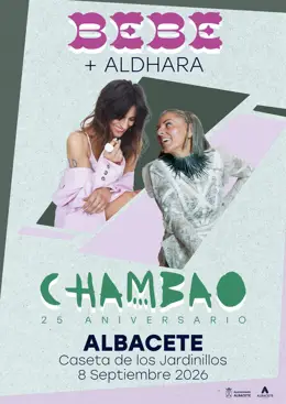 Bebe y Chambao se presentarán el 8 de septiembre en la Feria de Albacete.