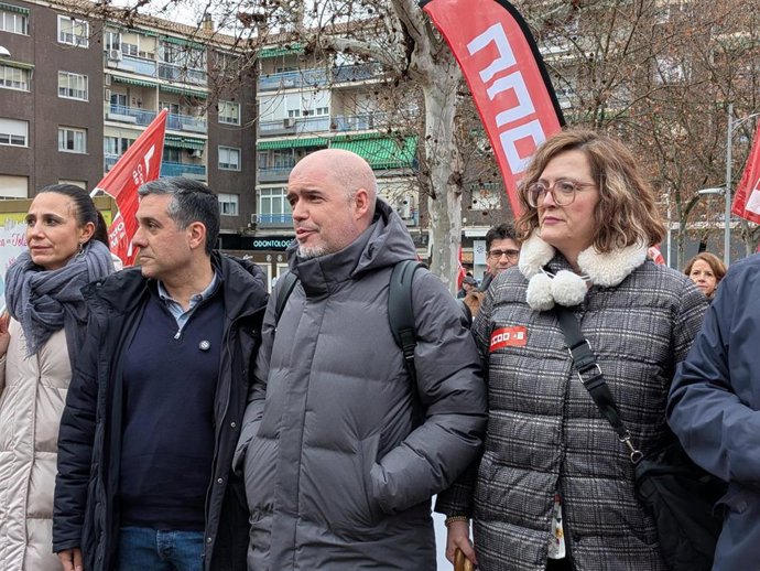 El secretario general de CCOO, Unai Sordo, en la manifestaci&oacute;n en Toledo 'De las respuestas a la acci&oacute;n'