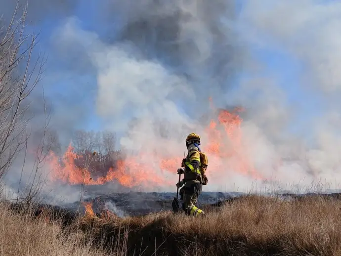 El operativo de Infoar capacita en la lucha contra incendios forestales con una quema controlada en