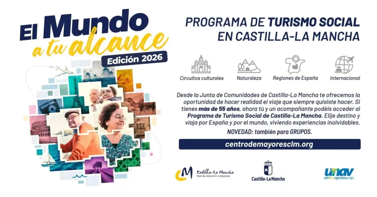 El Programa de Turismo Social 2026 en C-LM incluirá más de 1.800 salidas y 261 rutas nacionales e