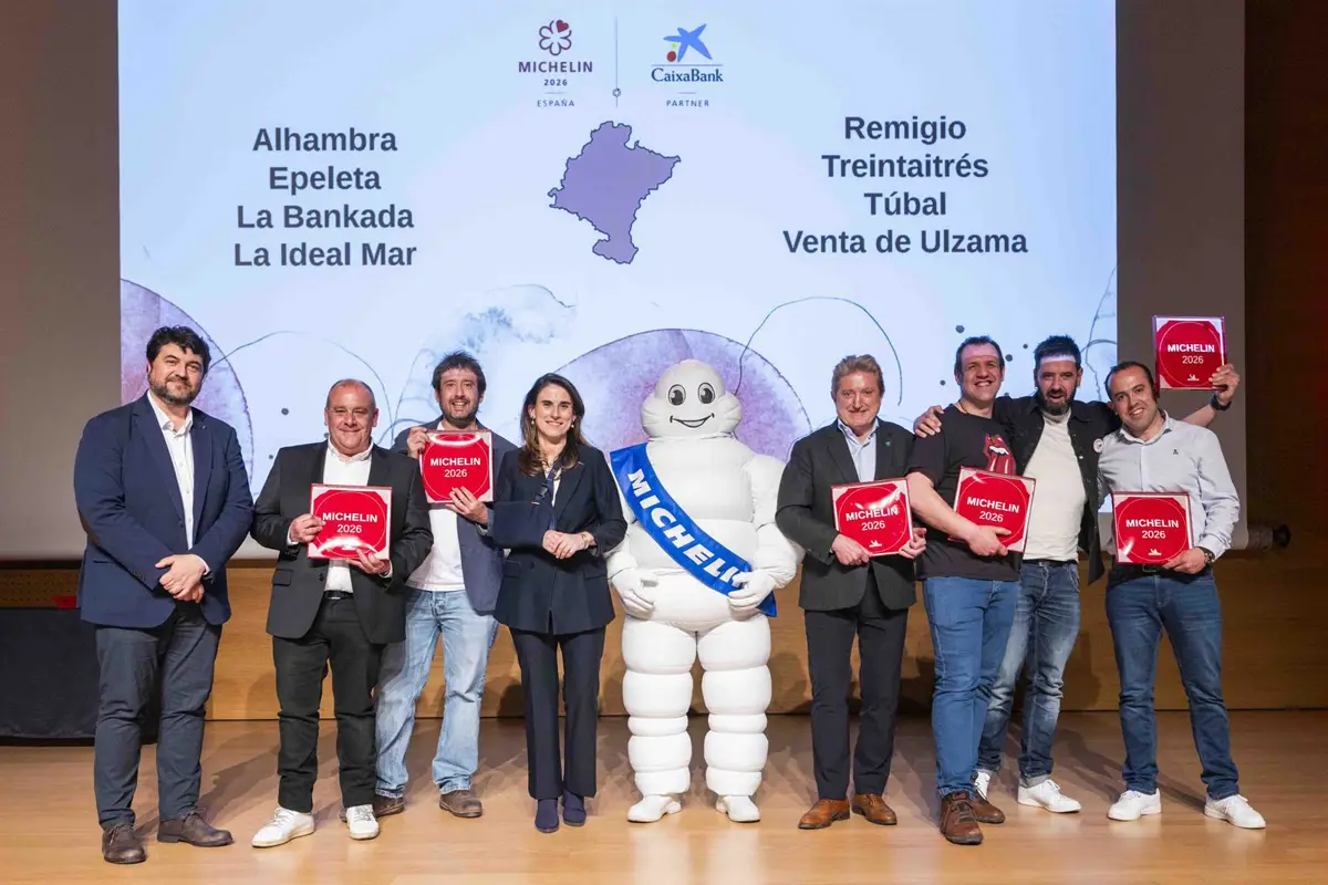 Ocho restaurantes navarros destacados por la Guía Michelin 2026 como opciones recomendadas.