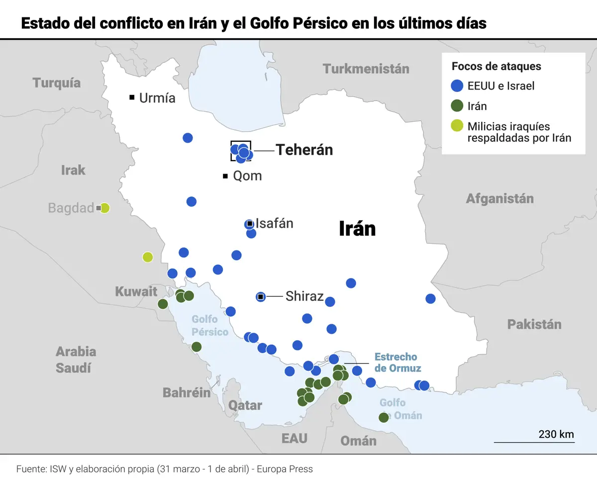 Israel e Irán reanudan ataques en una nueva jornada de enfrentamientos recientes en la región