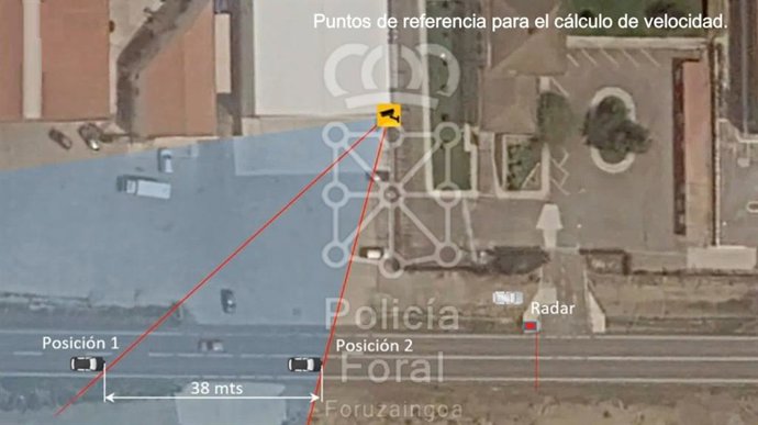 Detalle de una de las fotos utilizadas para calcular la velocidad del vehículo accidentado.
