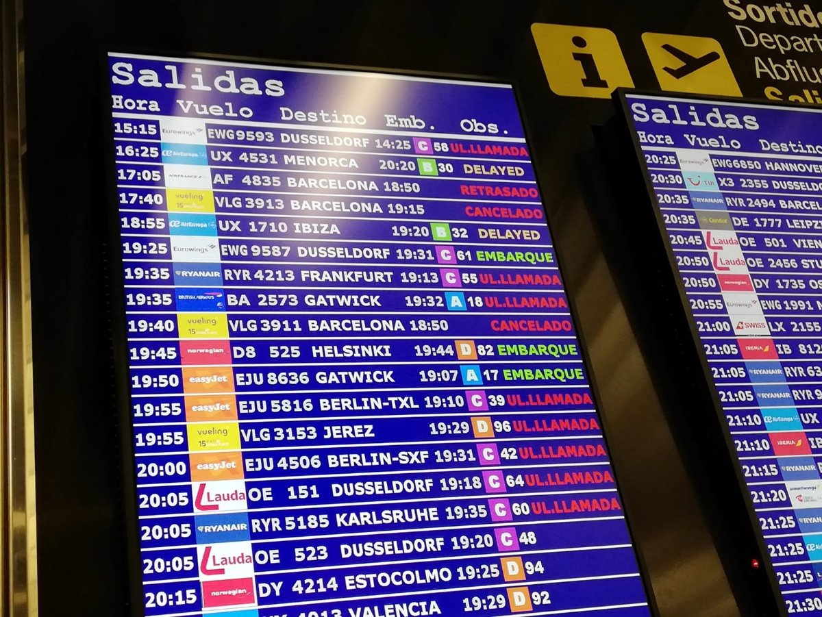 Desvíos y retrasos en el aeropuerto de Palma por fuertes lluvias afectan a más de quince vuelos