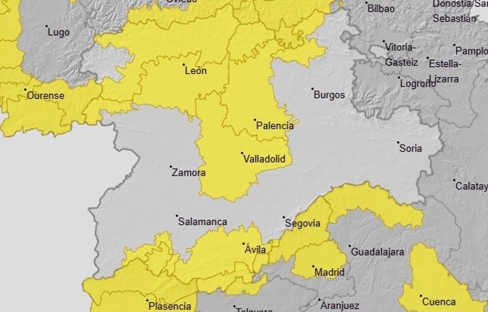 La Aemet emite aviso amarillo por tormentas en Valladolid