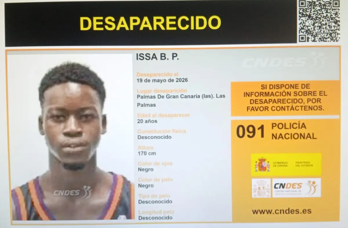 El joven Issa B.P. aparece sano y salvo después de varios días desaparecido en Las Palmas