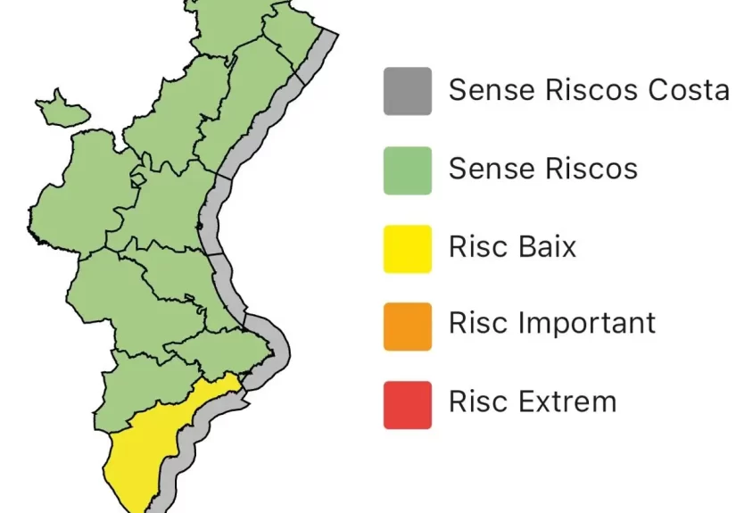 Emergencias pone fin a las alertas en Valencia y mantiene la amarilla por lluvias en Alicante